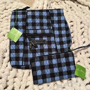 Vera Bradley Alpine check hipster and wristlet